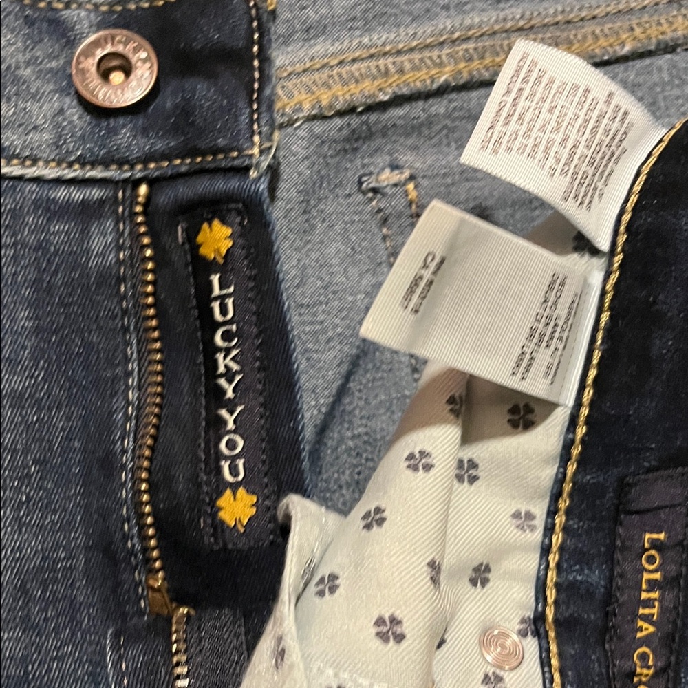 Women’s Lucky Brand Lolita Crop Dark Blue Skinny Jeans Size 12 - Picture 5 of 8
